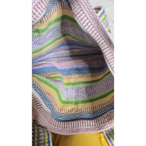 Pinzon Mexico Woven Multicolor Boho Hippie Shoulder Bag Purse 16x11x2 - Picture 6 of 7